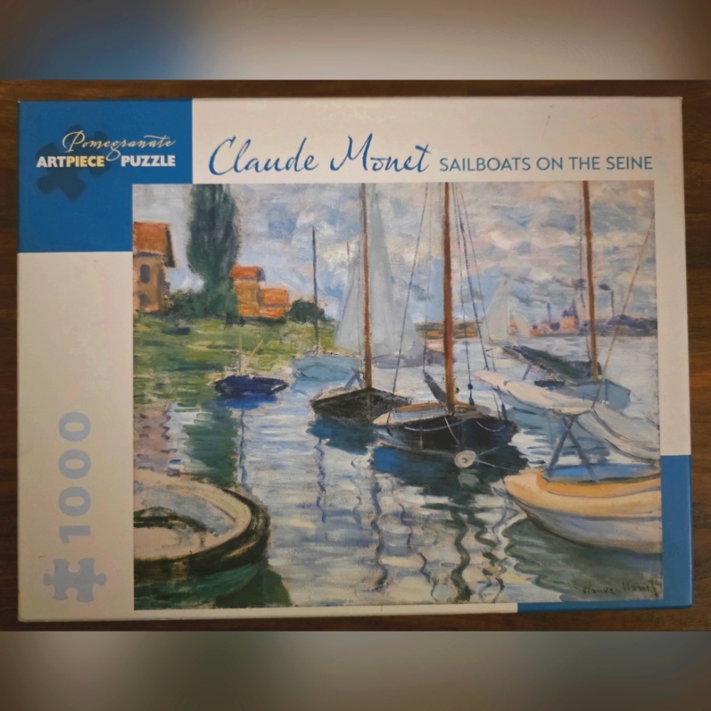 Claude Monet 'Sailboats on the Seine' Pomegranate Puzzle